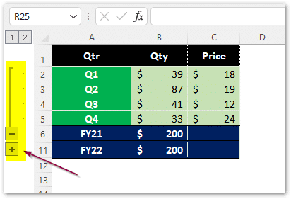 Excel Groups