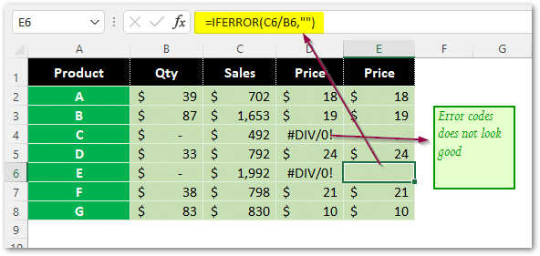 How to use IFERROR formula in excel 