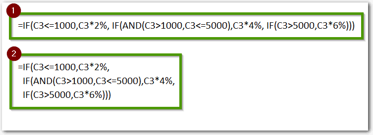 Formula breakdown in excel