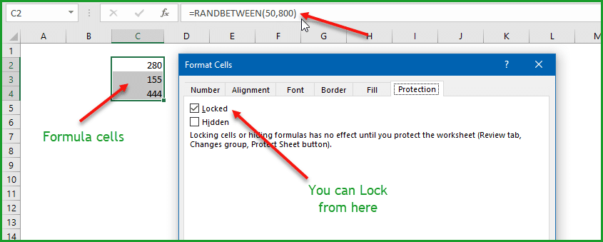 Lock formula cells - best excel tricks