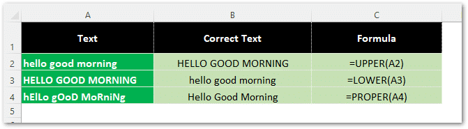 excel tips - Upper Lower &amp; Proper excel formulas