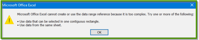 Excel cannot create or use the data range too complex-min-min