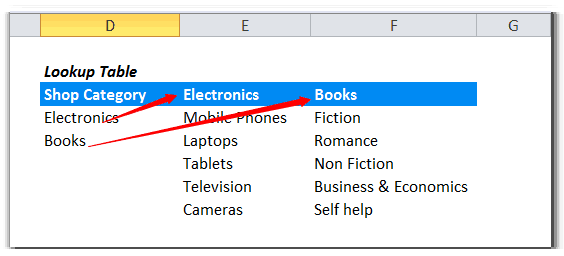 Dynamic lookup table for data validation