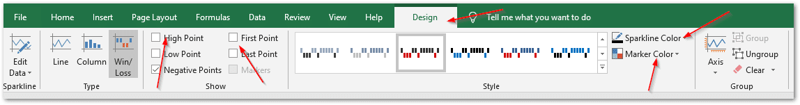 sparkline options