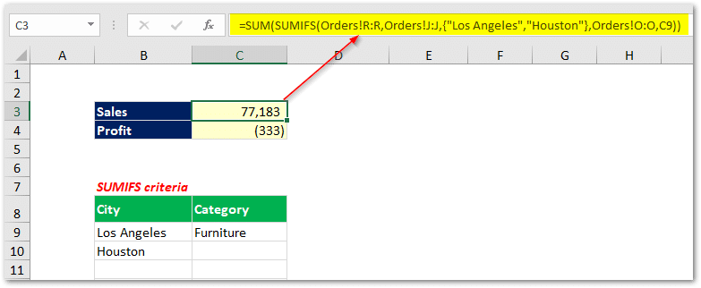 SUMIFS with OR condition