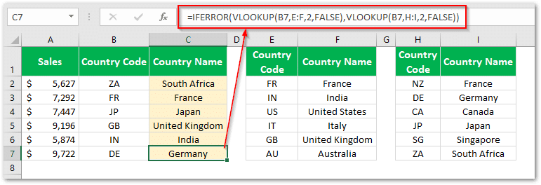 vlookup with iferror