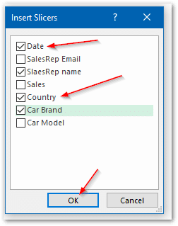 slicer filter selection